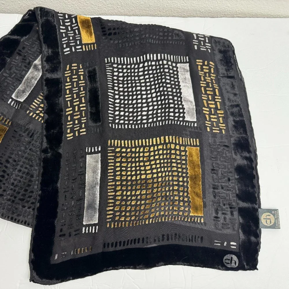 Coccon House Silk Velvet Scarf  Handmade